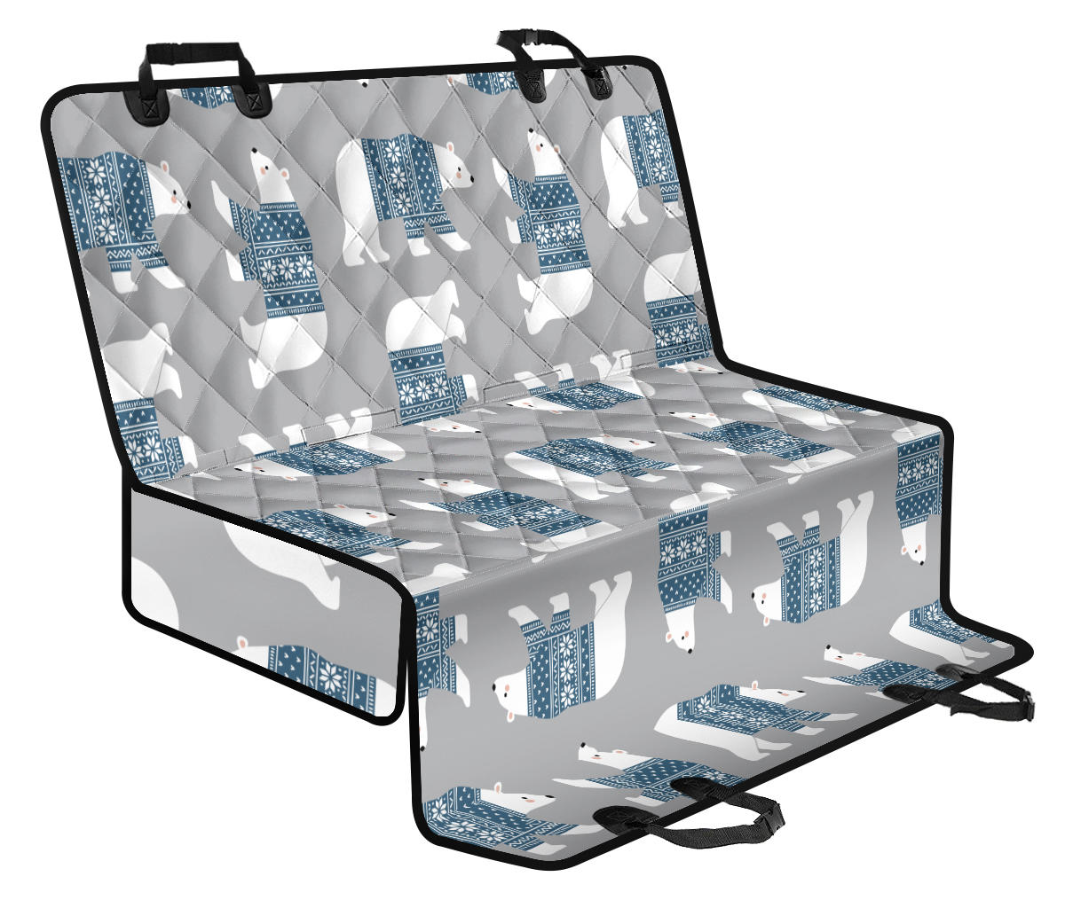 Polar Bear Pattern Print Design A03 Rear Dog Car Seat Cover Hammock