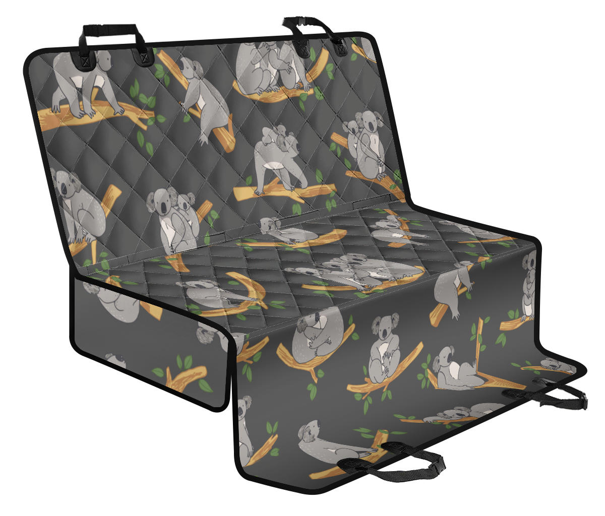 Koala Pattern Print Design 07 Rear Dog Car Seat Cover Hammock
