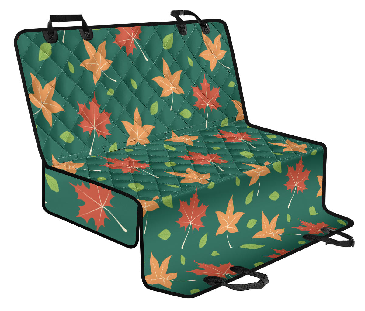 Maple Leaf Pattern Print Design 04 Rear Dog Car Seat Cover Hammock