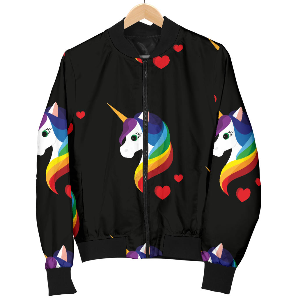 Rainbow Unicorn Pattern Print Design A03 Men Bomber Jacket