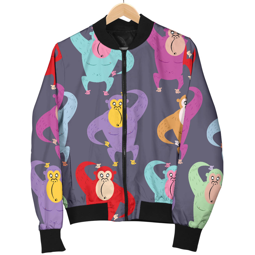 Chimpanzee Pattern Print Design 03 Men Bomber Jacket