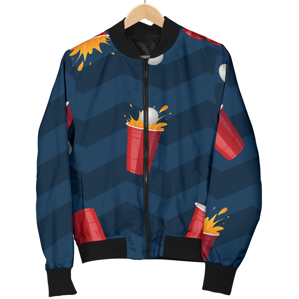 Beer Pong Pattern Print Design 01 Men Bomber Jacket