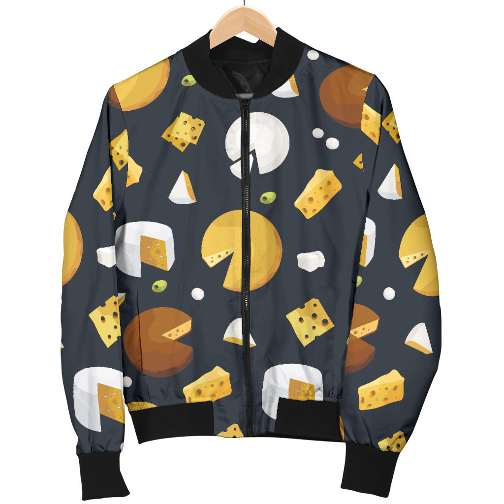Cheese Pattern Print Design 03 Men Bomber Jacket