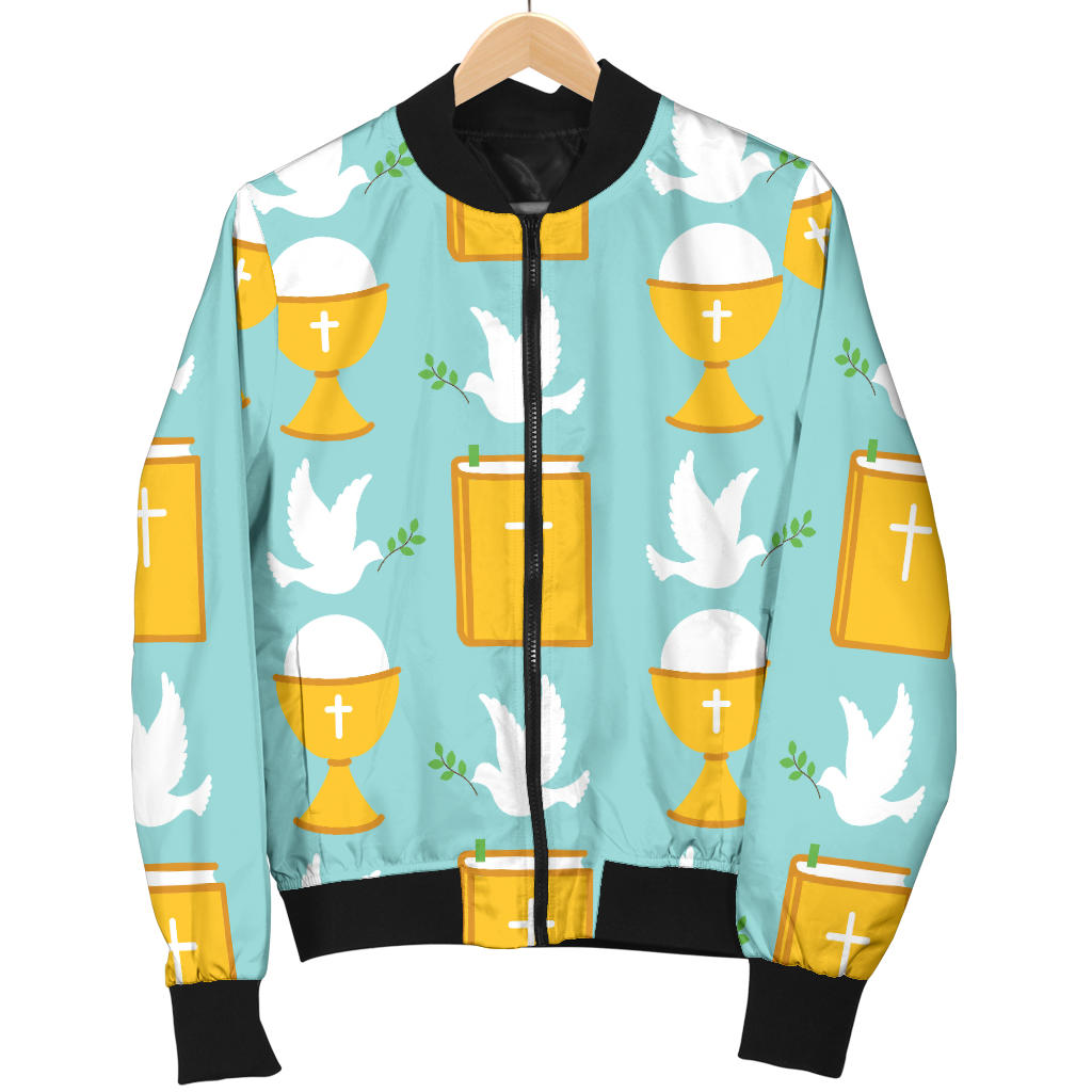 Christian Pattern Print Design 02 Men Bomber Jacket