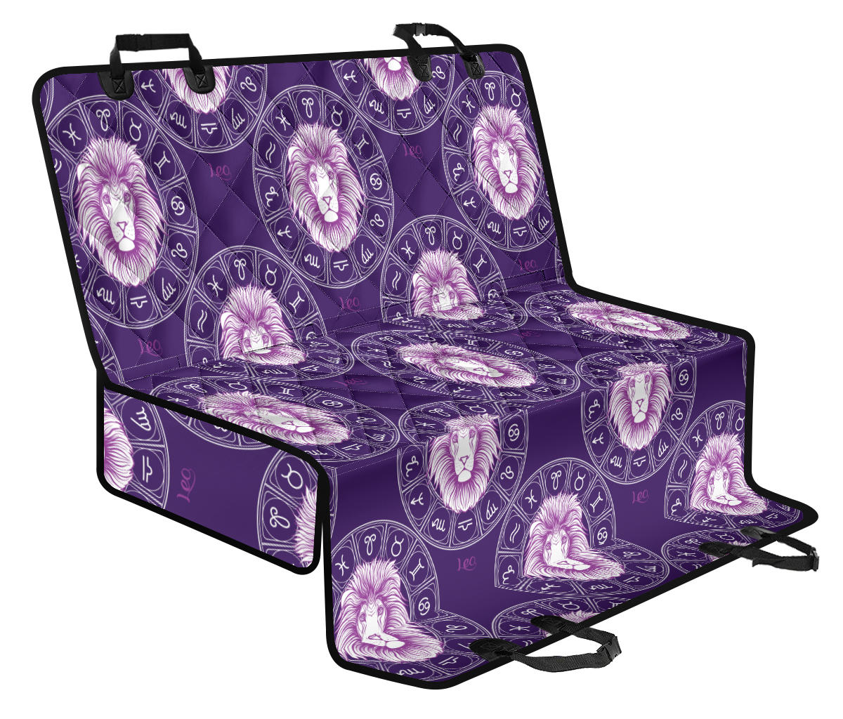 Leo Pattern Print Design 04 Rear Dog Car Seat Cover Hammock