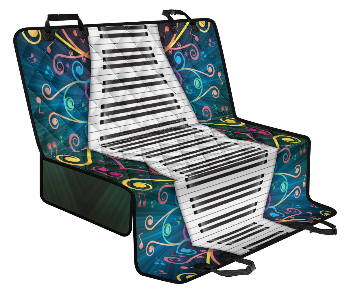 Piano Pattern Print Design 01 Rear Dog Car Seat Cover Hammock