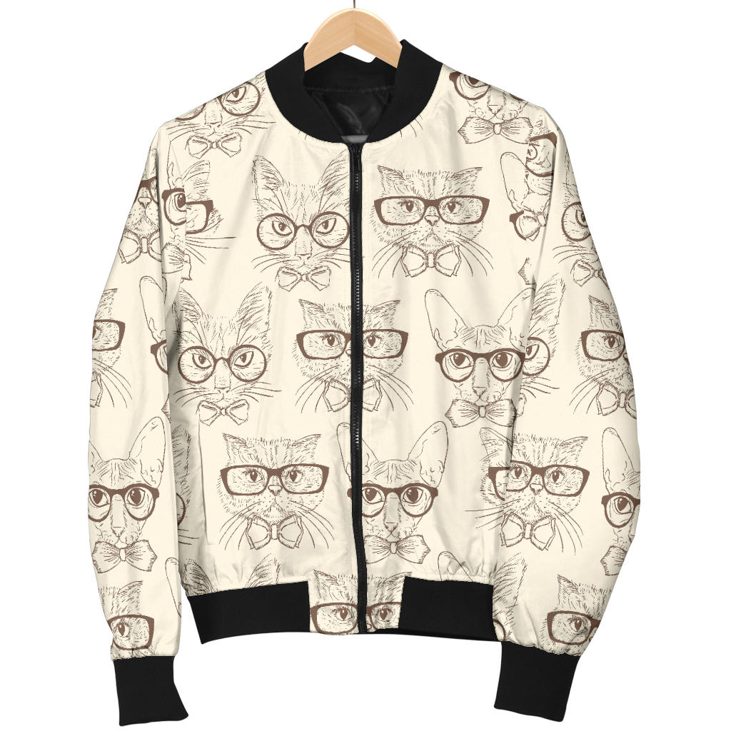 Cat Pattern Print Design 02 Men Bomber Jacket