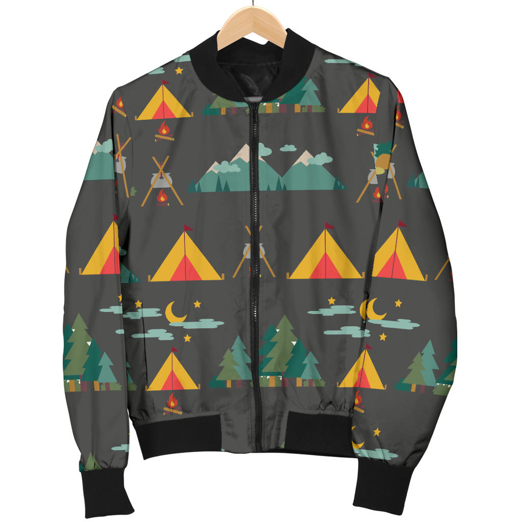 Camping Tent Pattern Print Design 03 Men Bomber Jacket