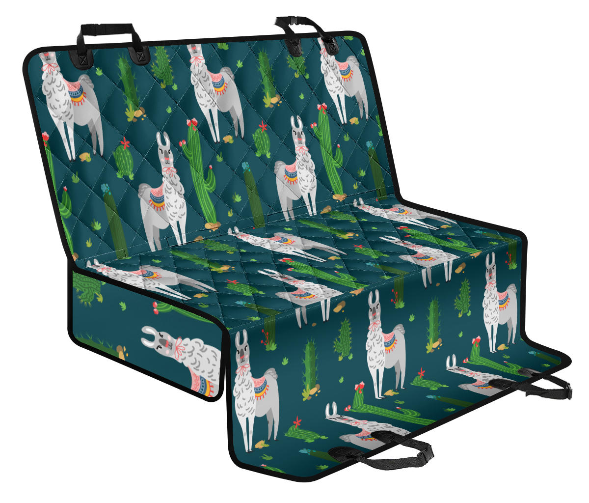 Llama Cactus Pattern Print Design 013 Rear Dog Car Seat Cover Hammock