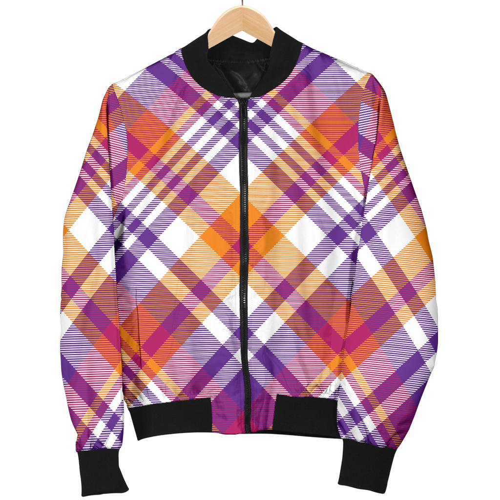 Madras Pattern Print Design 02 Men Bomber Jacket