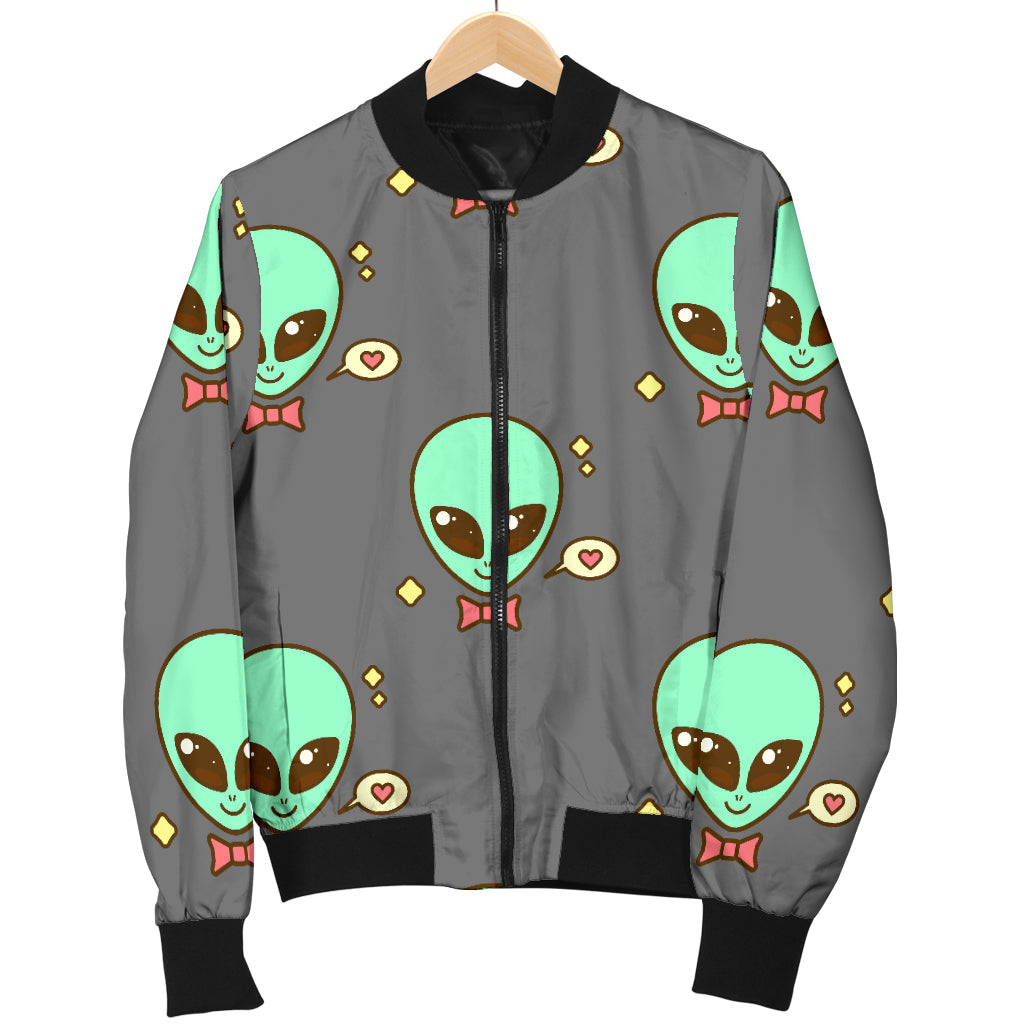 Alien Pattern Print Design 02 Men Bomber Jacket