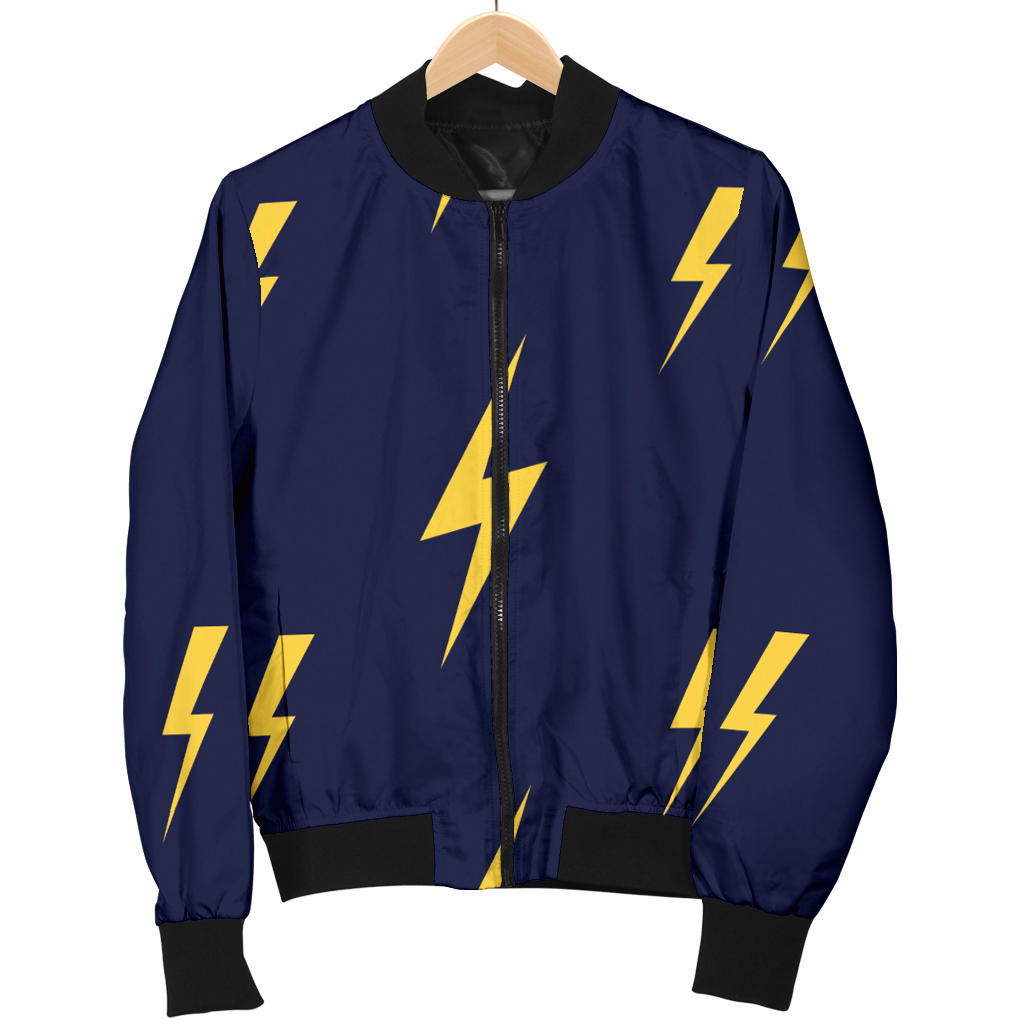 Lightning Thunder Pattern Print Design 03 Men Bomber Jacket