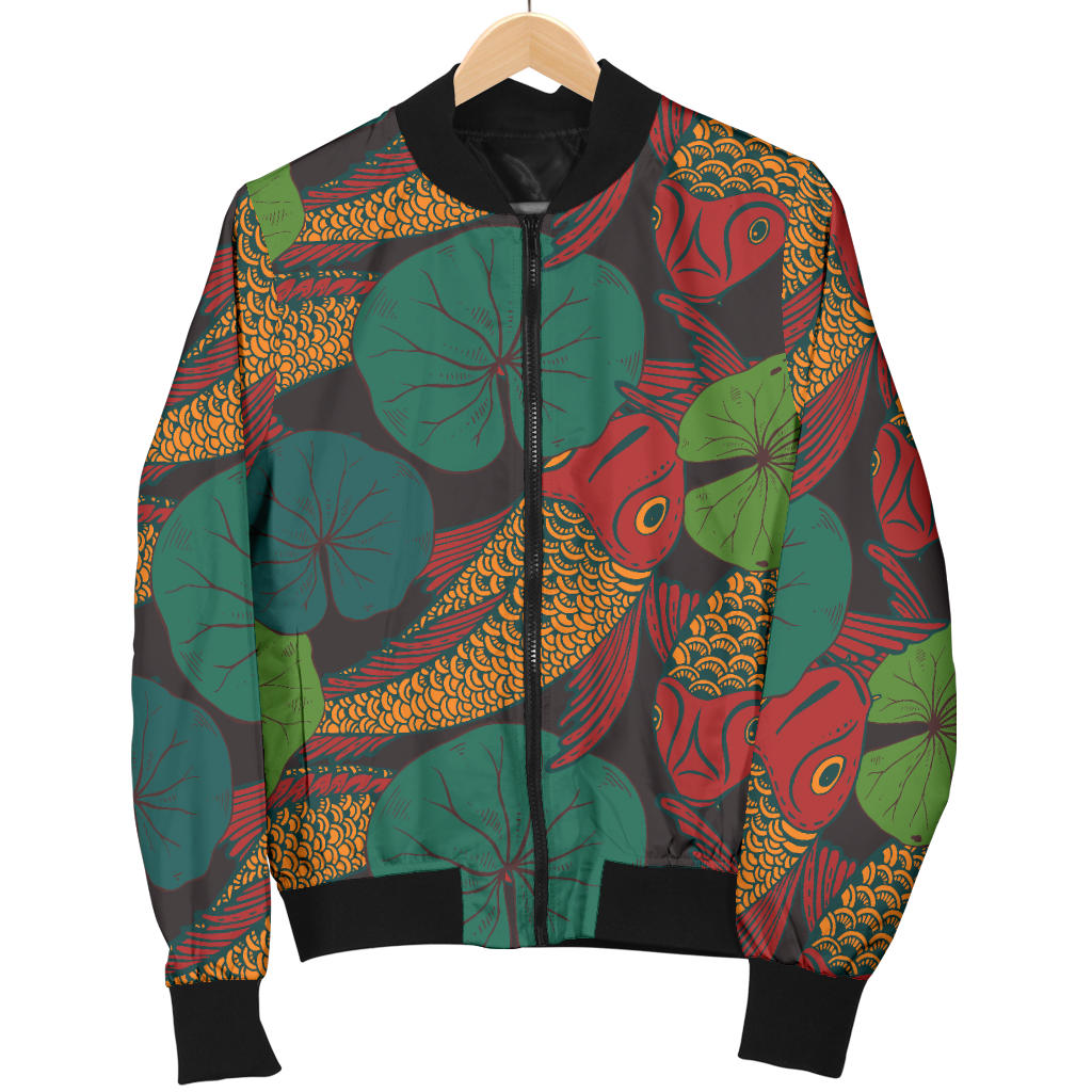 KOI Fish Pattern Print Design 01 Men Bomber Jacket