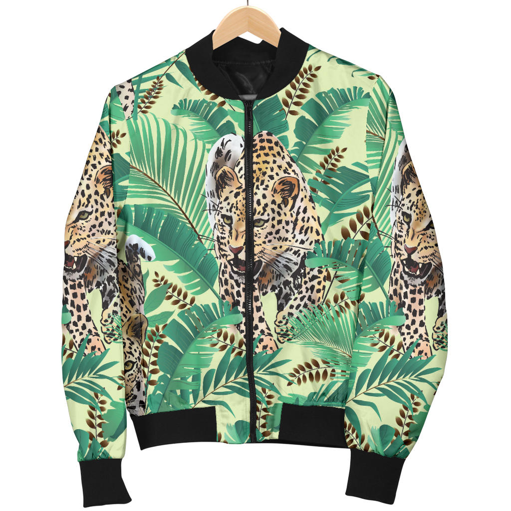 Leopard Pattern Print Design 03 Men Bomber Jacket