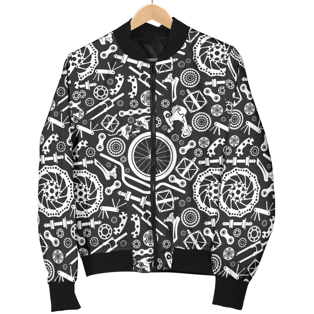 Bicycle Tools Pattern Print Design 02 Men Bomber Jacket