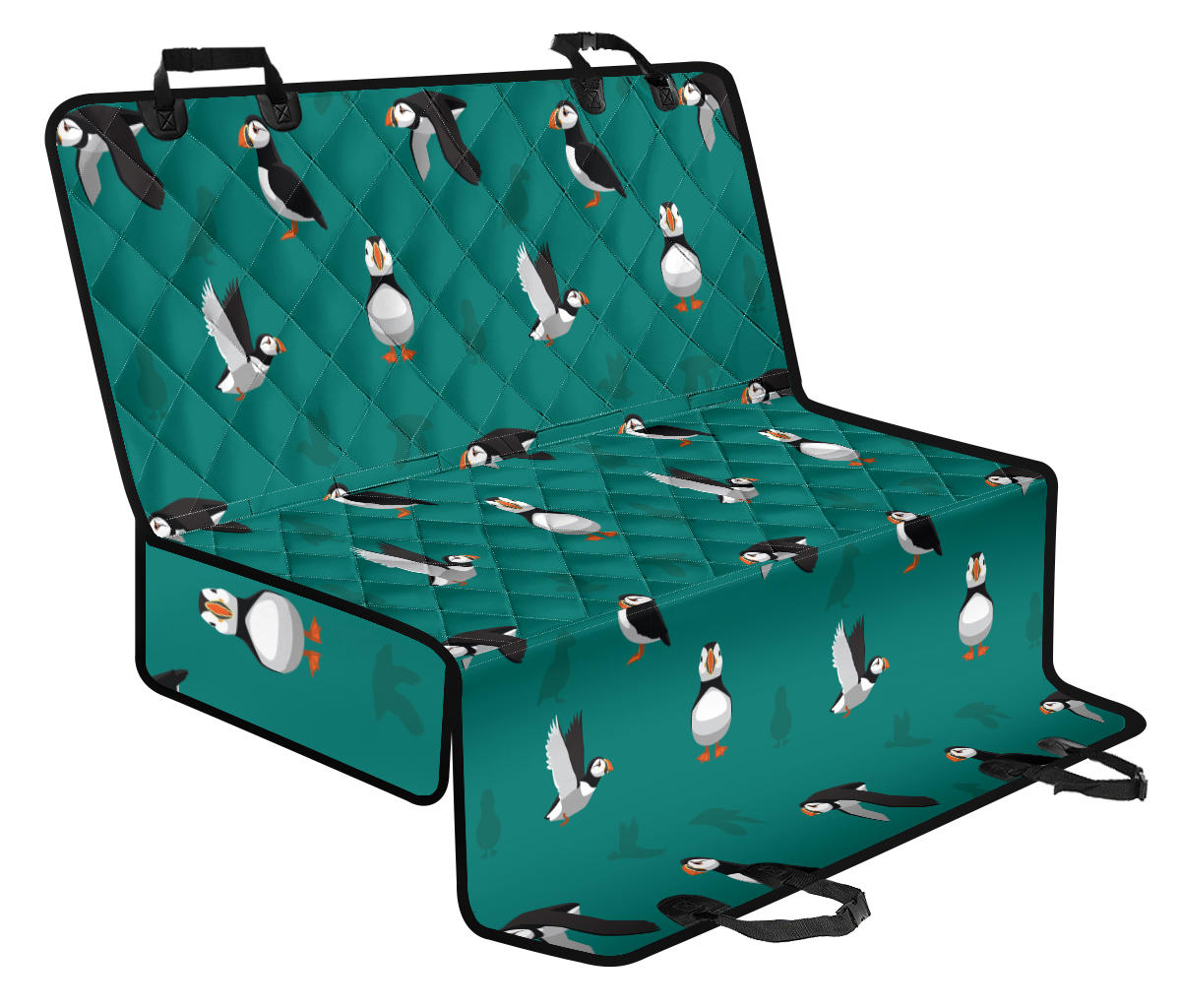 Puffin Pattern Print Design A02 Rear Dog Car Seat Cover Hammock