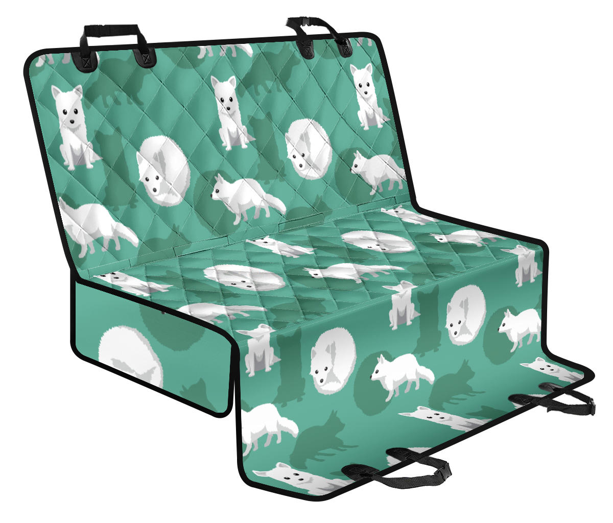 Arctic Fox Pattern Print Design Rear Dog Car Seat Cover Hammock