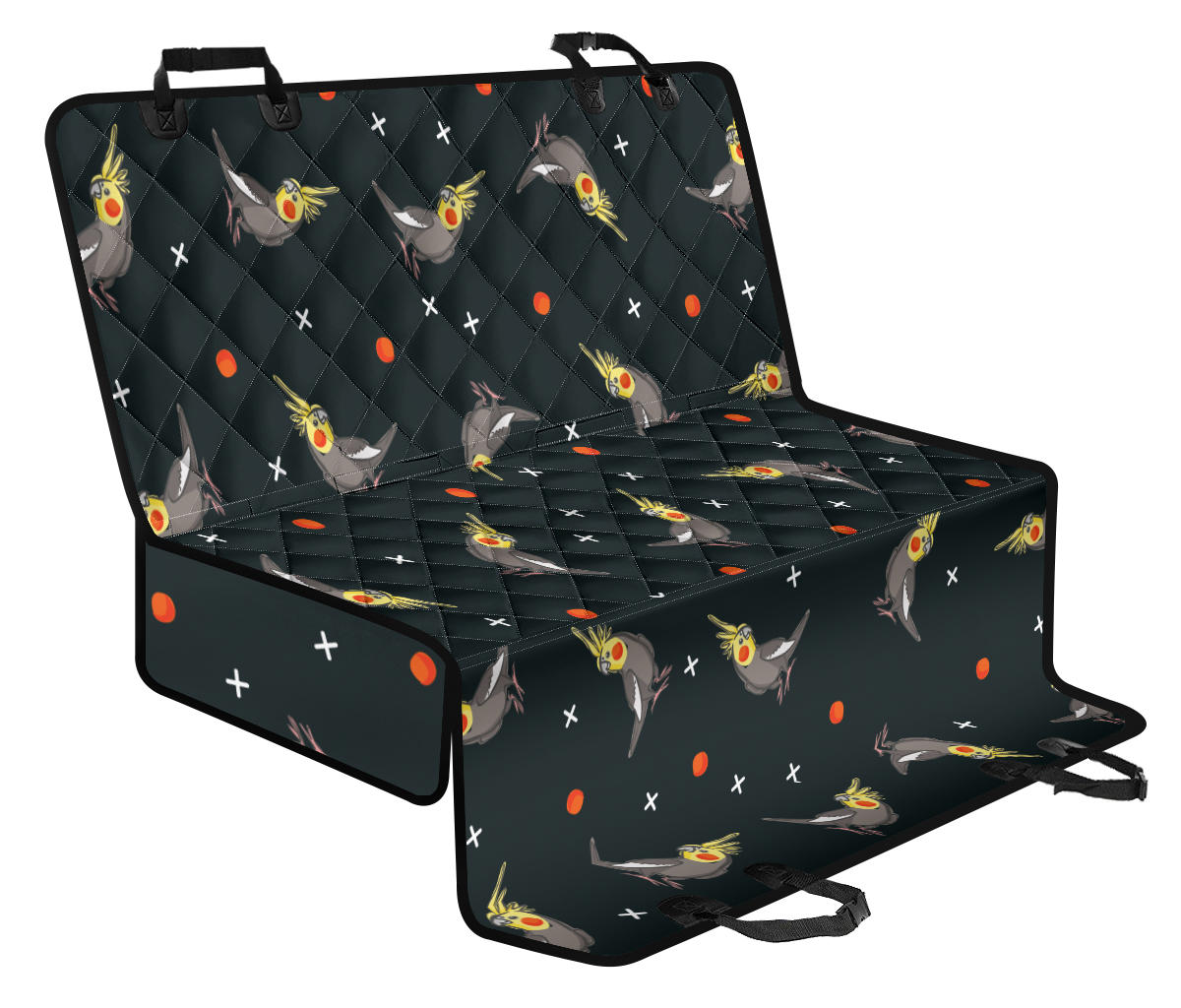 Cockatiel Pattern Print Design 02 Rear Dog Car Seat Cover Hammock