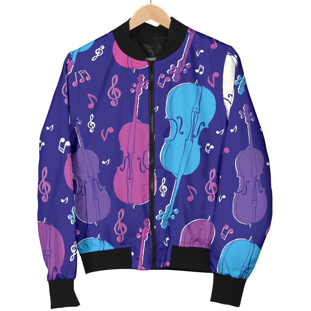 Cello Pattern Print Design 01 Men Bomber Jacket