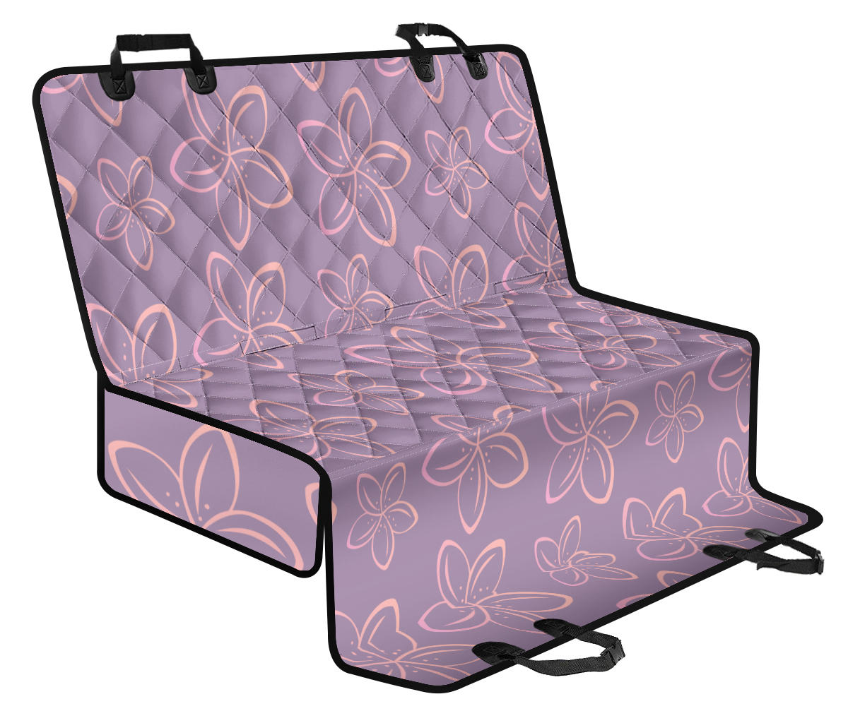 Plumeria Pattern Print Design A01 Rear Dog Car Seat Cover Hammock