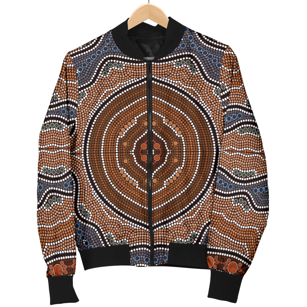 Aboriginal Pattern Print Design 01 Men Bomber Jacket