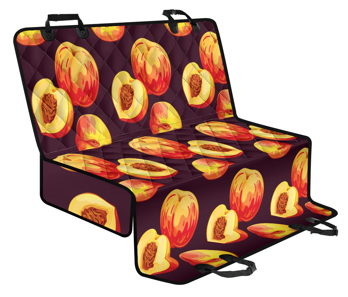 Peach Pattern Print Design A04 Rear Dog Car Seat Cover Hammock