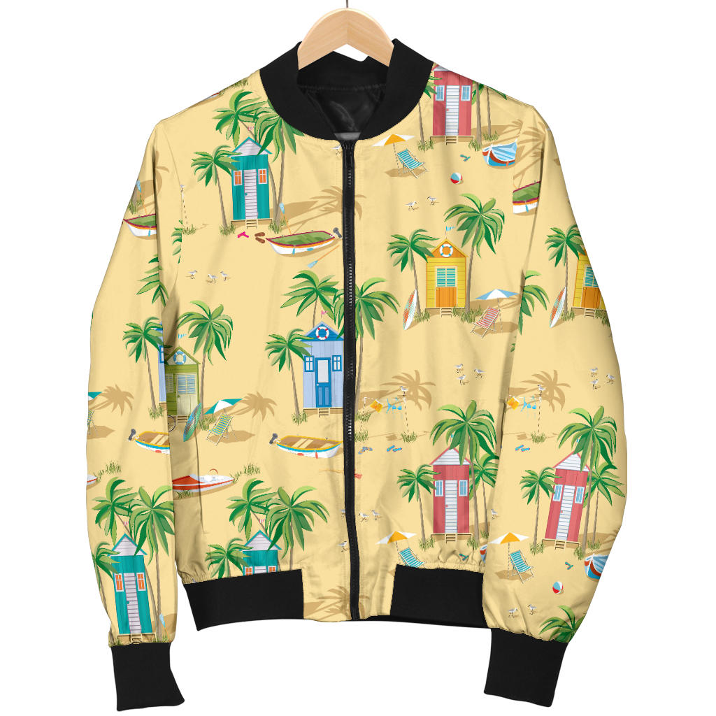 Beach Themed Pattern Print Design 01 Men Bomber Jacket