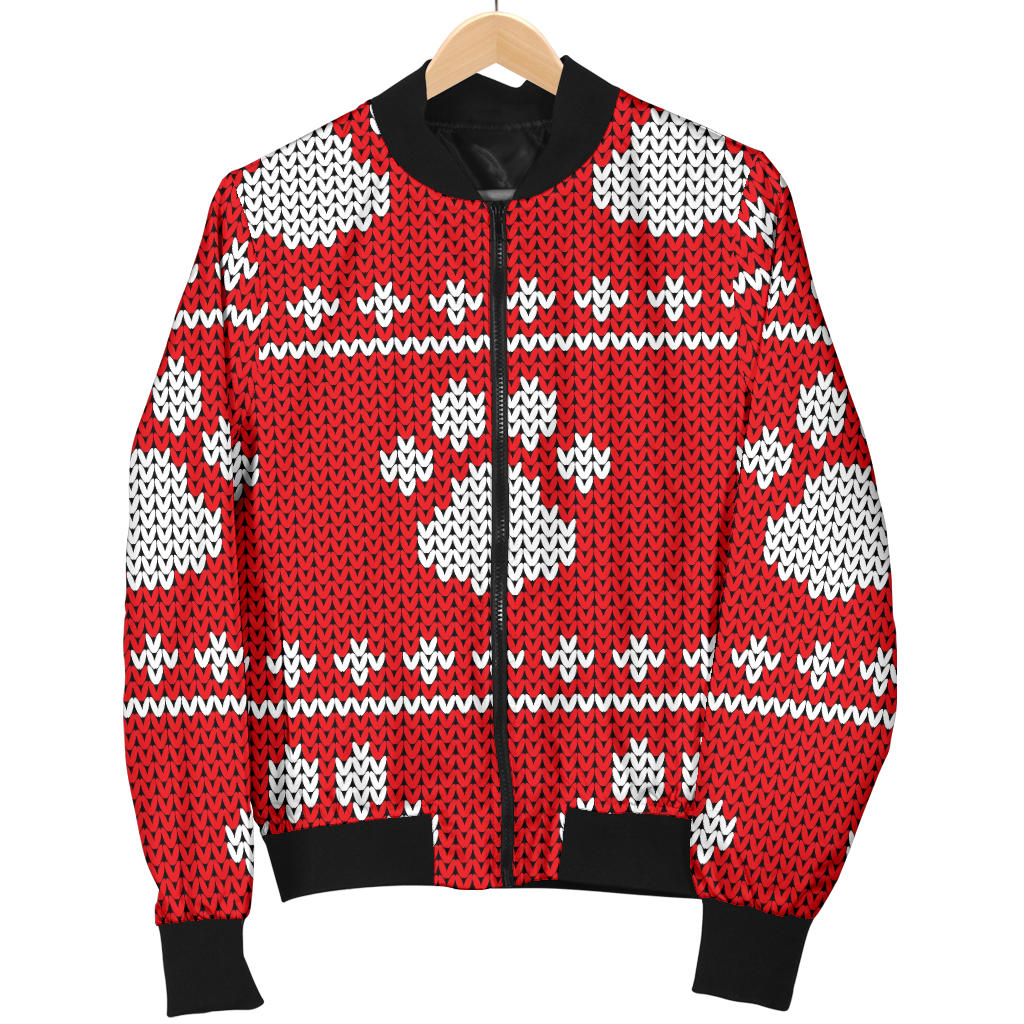 Knit Paw Pattern Print Design 03 Men Bomber Jacket