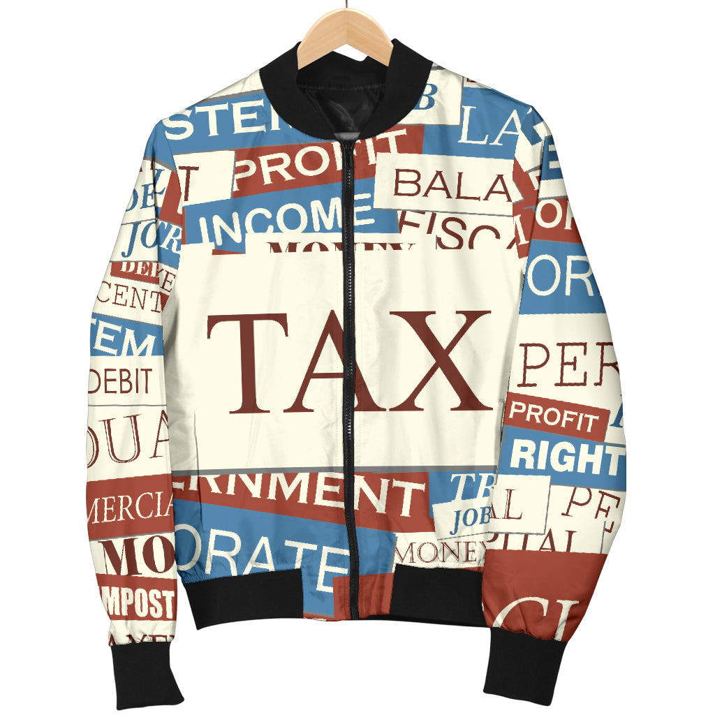 Accounting Financial Pattern Print Design 01 Men Bomber Jacket