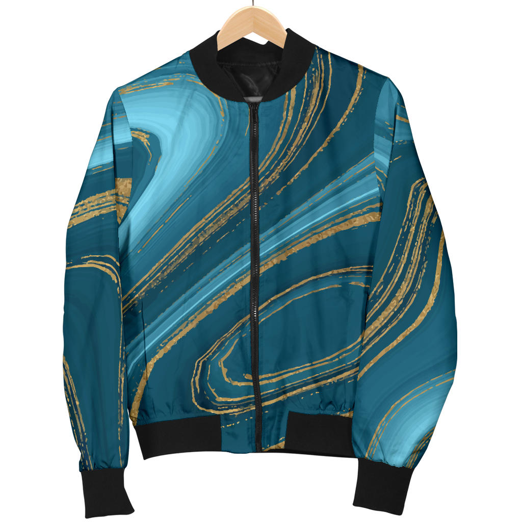 Liquid Pattern Print Design 04 Men Bomber Jacket
