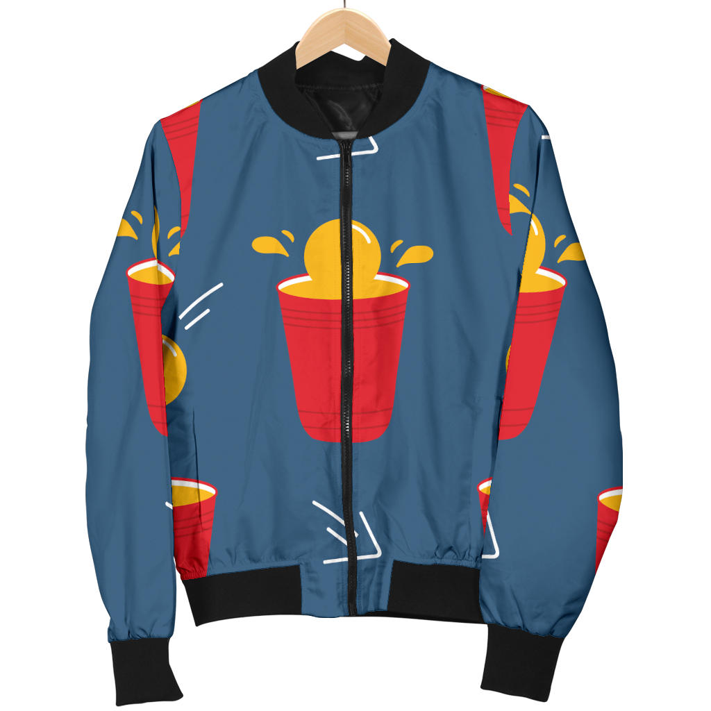 Beer Pong Pattern Print Design 02 Men Bomber Jacket