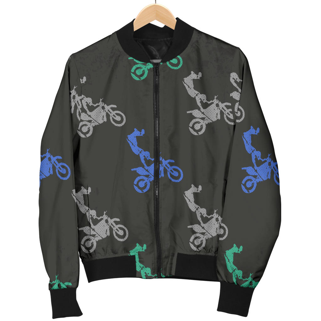 Motocross Pattern Print Design 02 Men Bomber Jacket