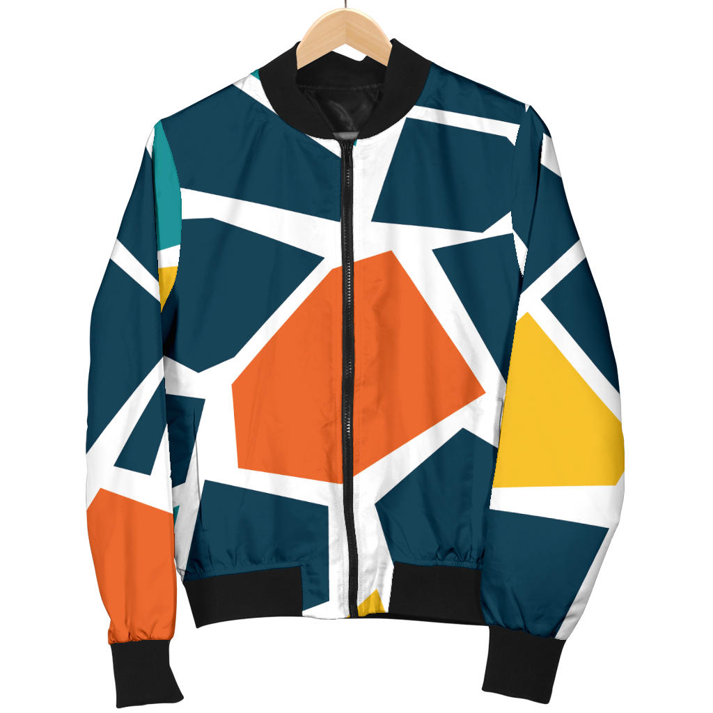 Mosaic Pattern Print Design 02 Men Bomber Jacket