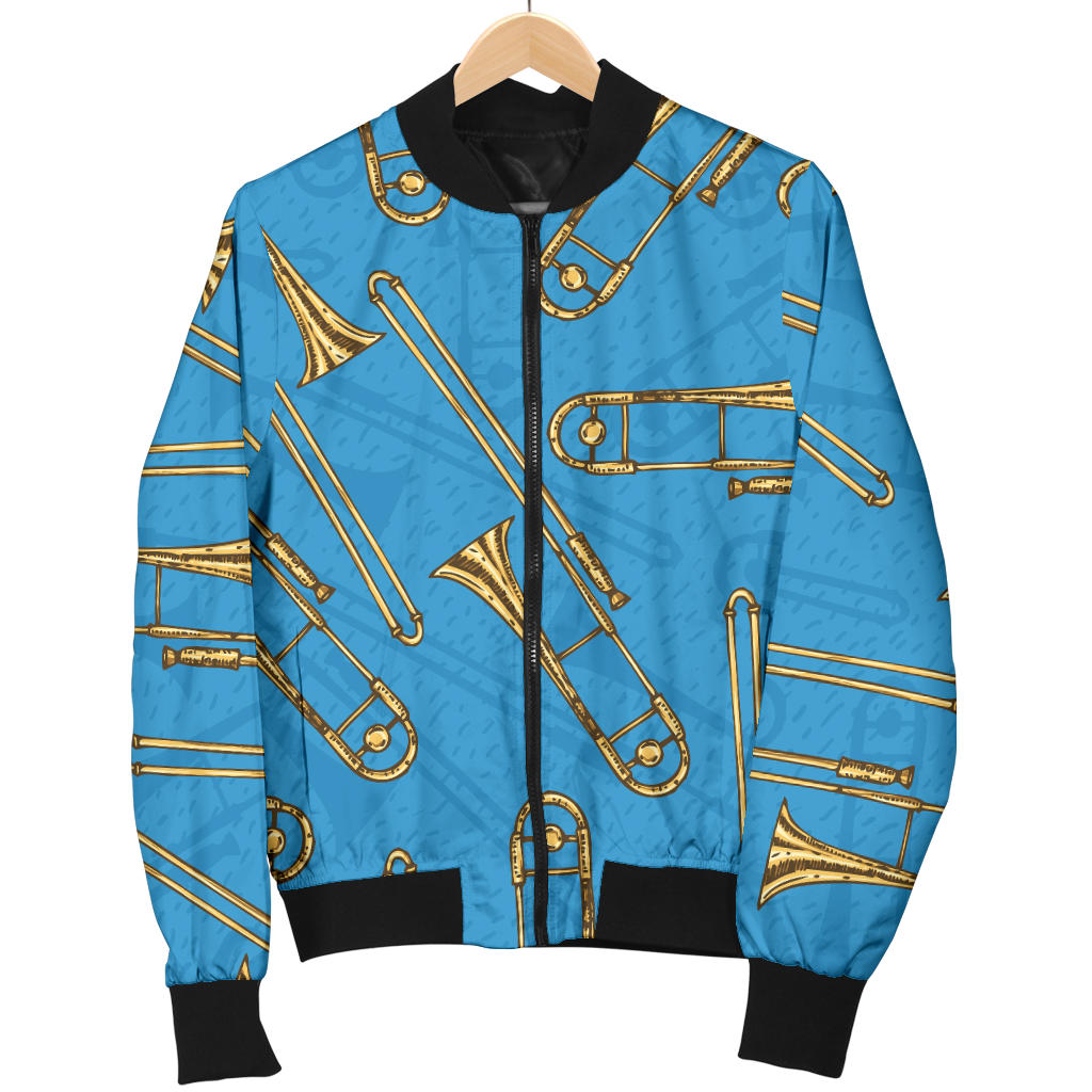 Trombone Pattern Print Design 01 Men Bomber Jacket