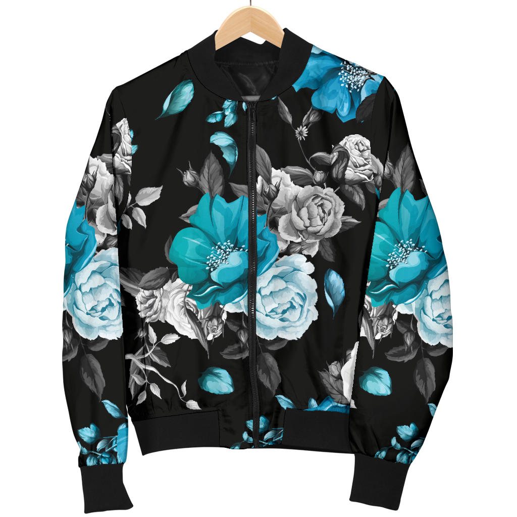 Rose Pattern Print Design A02 Men Bomber Jacket