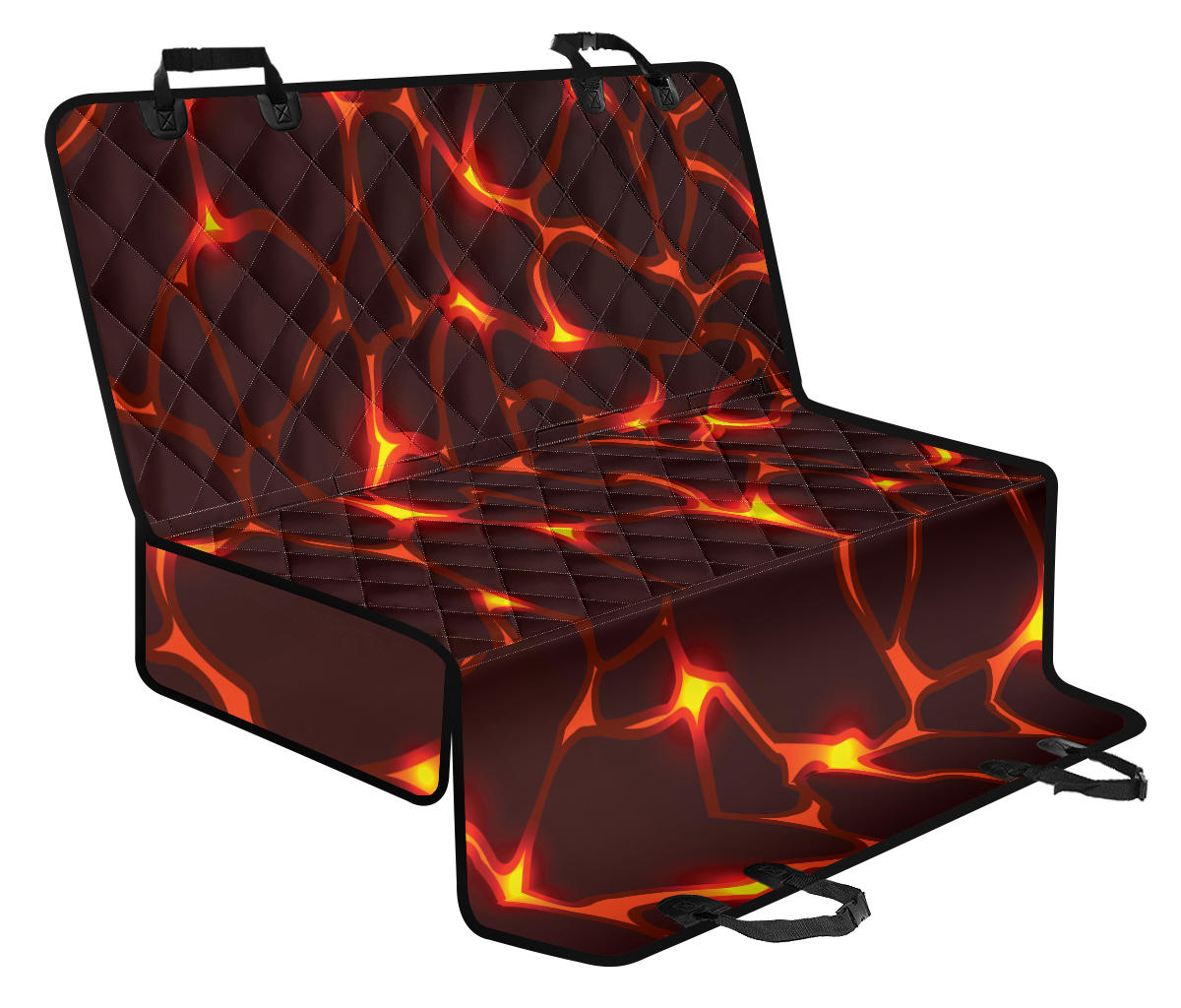 Lava Pattern Print Design 02 Rear Dog Car Seat Cover Hammock