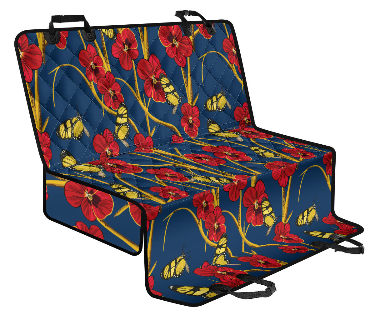 Pansy Pattern Print Design A01 Rear Dog Car Seat Cover Hammock