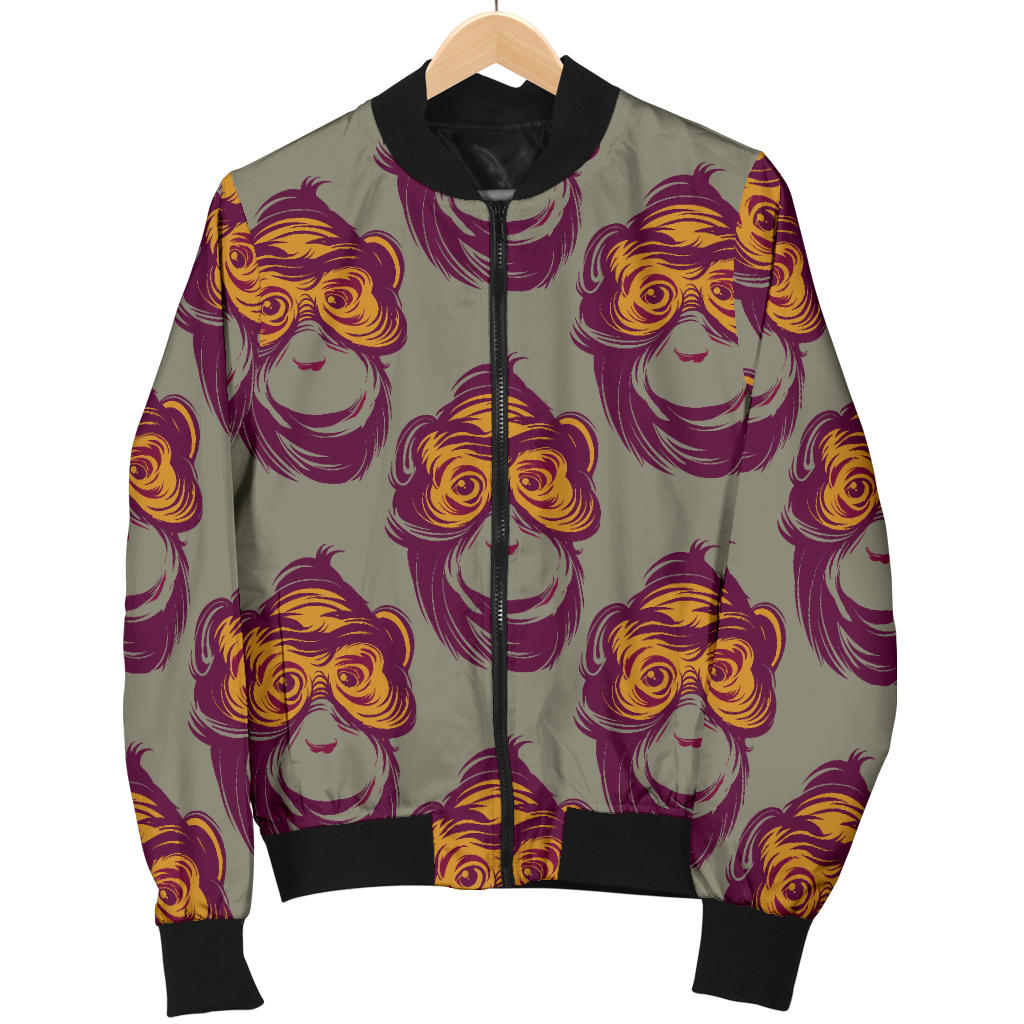 Chimpanzee Pattern Print Design 02 Men Bomber Jacket