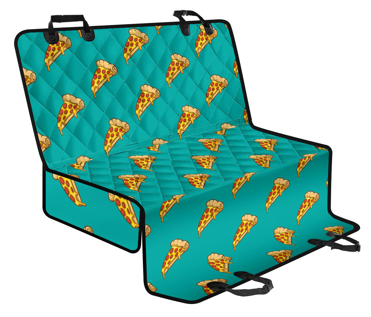 Pizza Pattern Print Design A03 Rear Dog Car Seat Cover Hammock