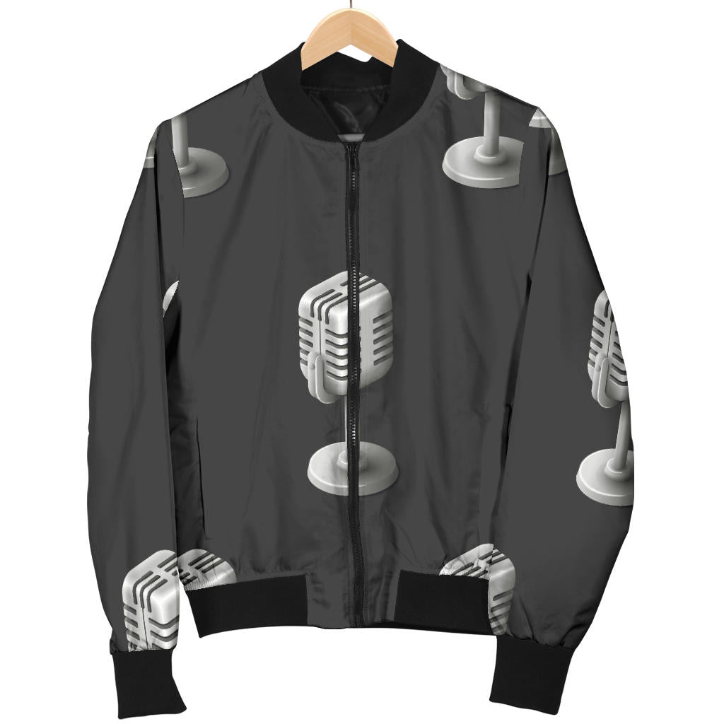 Microphone Vintage Pattern Print Design 01 Men Bomber Jacket