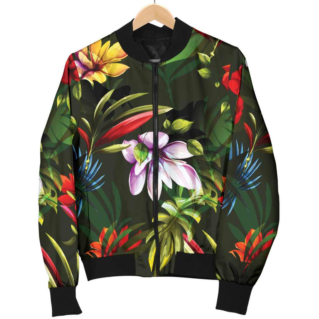 Magnolia Pattern Print Design 02 Men Bomber Jacket