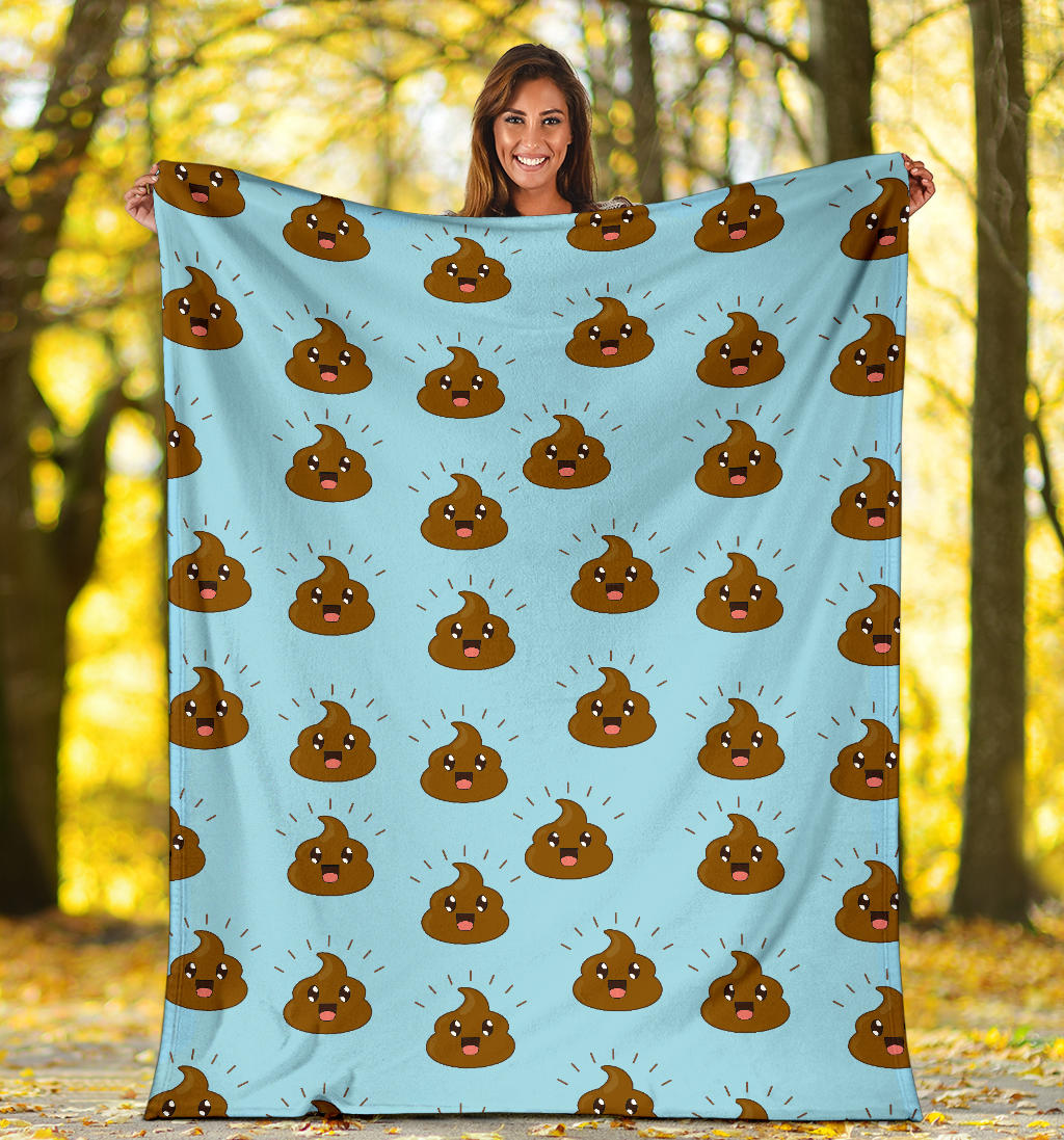 Poop Emoji Pattern Print Design A03 Premium Blanket