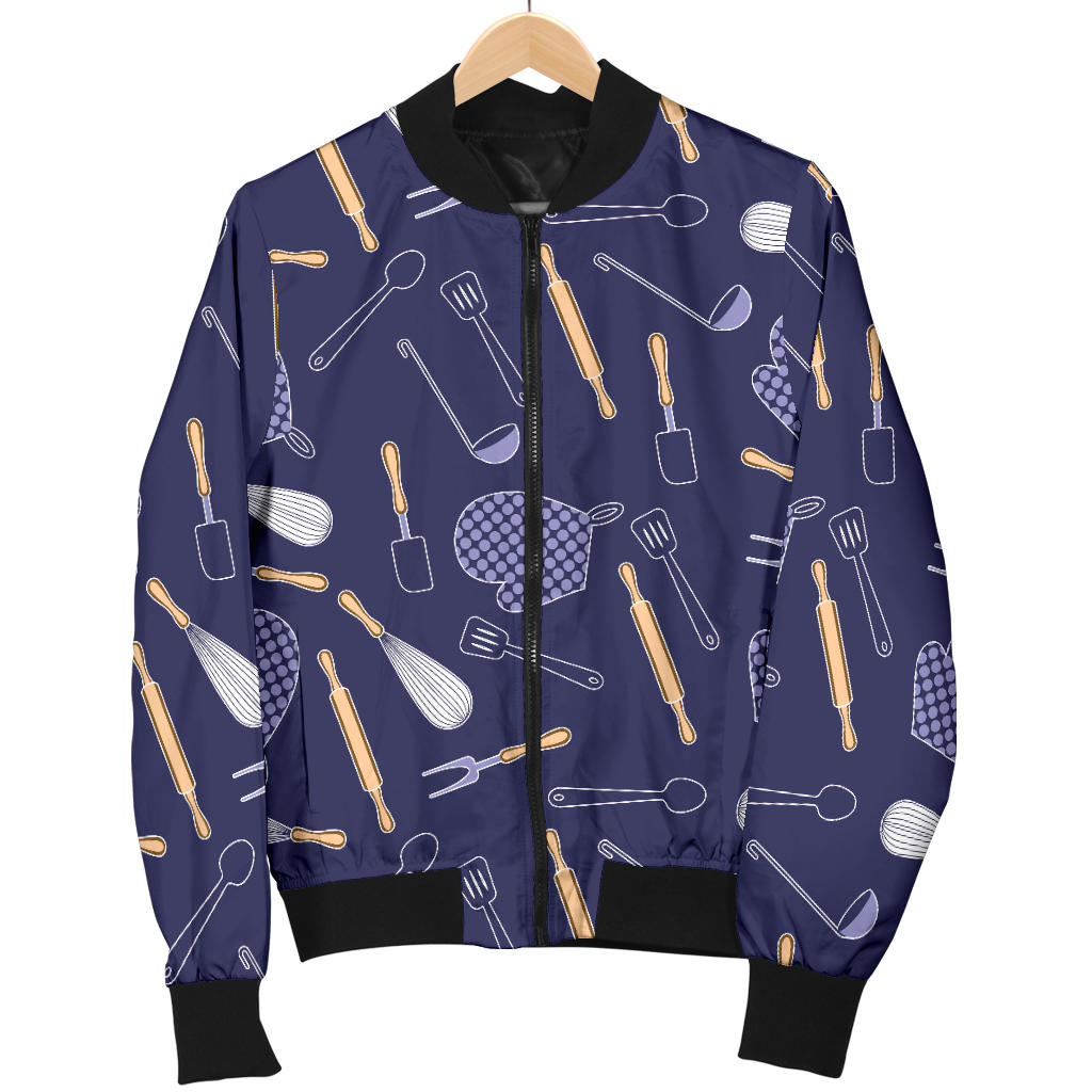 Cooking Kitchen Tools Pattern Print Design 04 Men Bomber Jacket