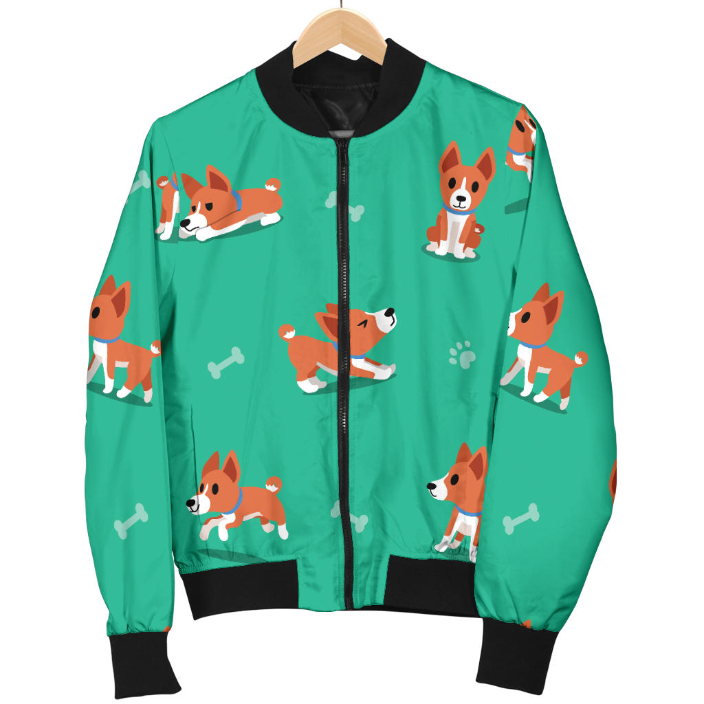 Basenji Pattern Print Design 02 Men Bomber Jacket