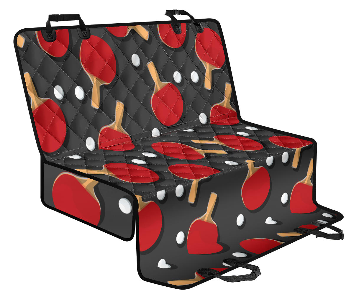 Ping Pong Pattern Print Design A05 Rear Dog Car Seat Cover Hammock