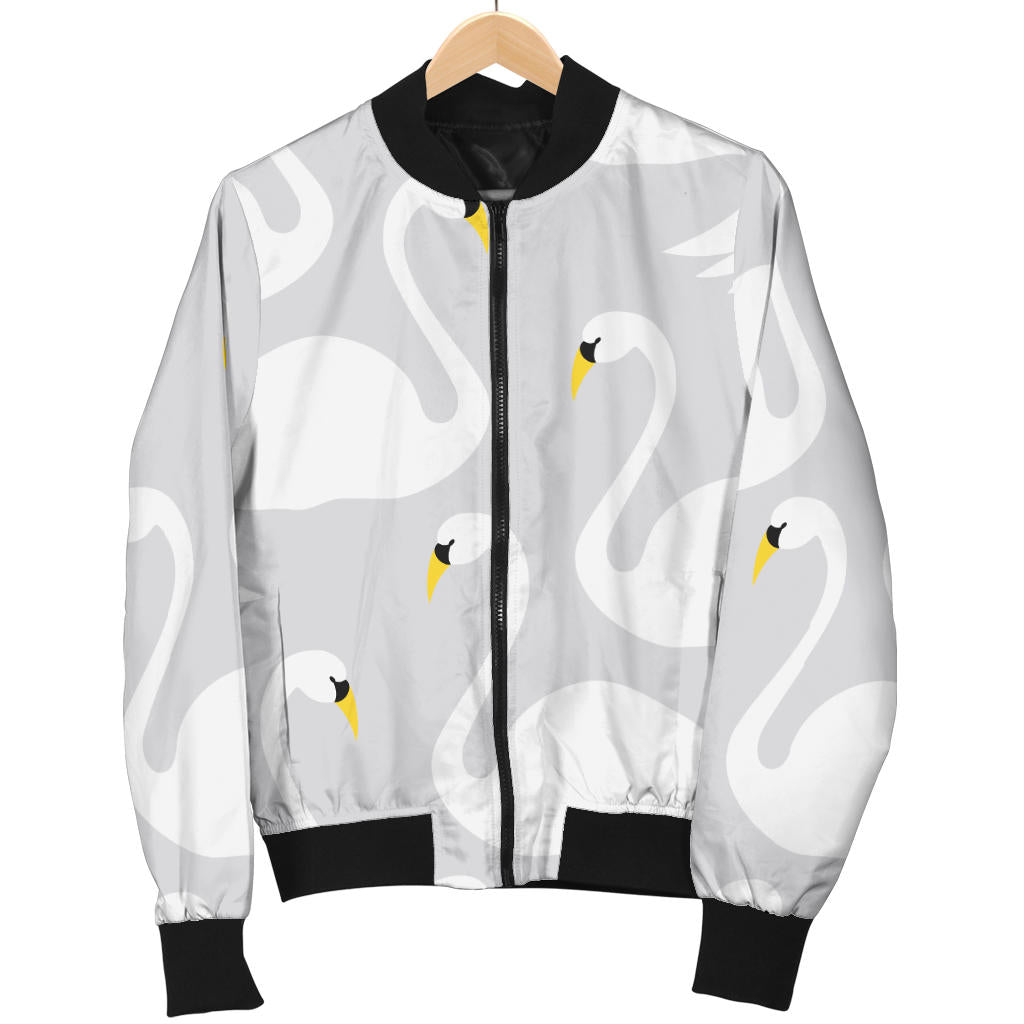 Swan Pattern Print Design 02 Men Bomber Jacket