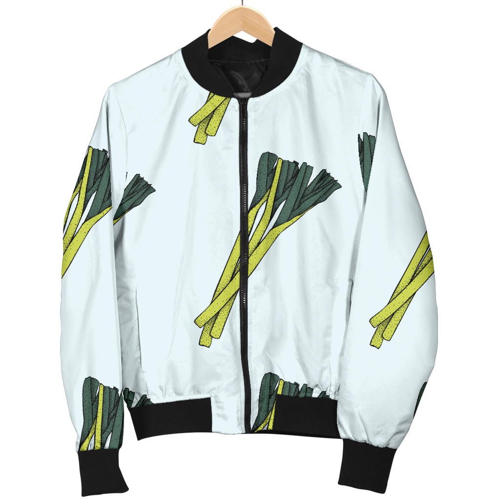 Leek Pattern Print Design 03 Men Bomber Jacket
