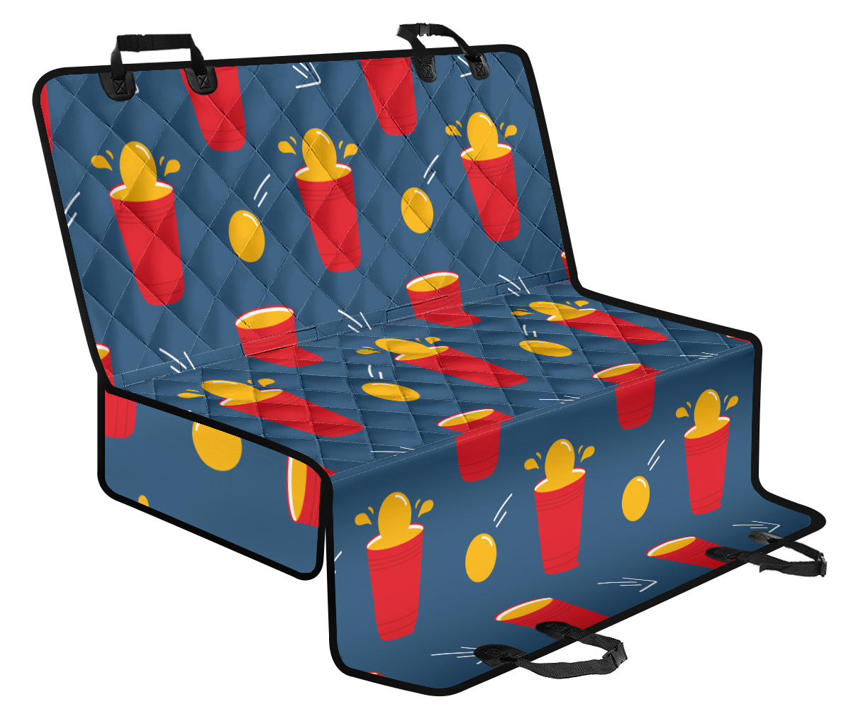 Beer Pong Pattern Print Design 02 Rear Dog Car Seat Cover Hammock