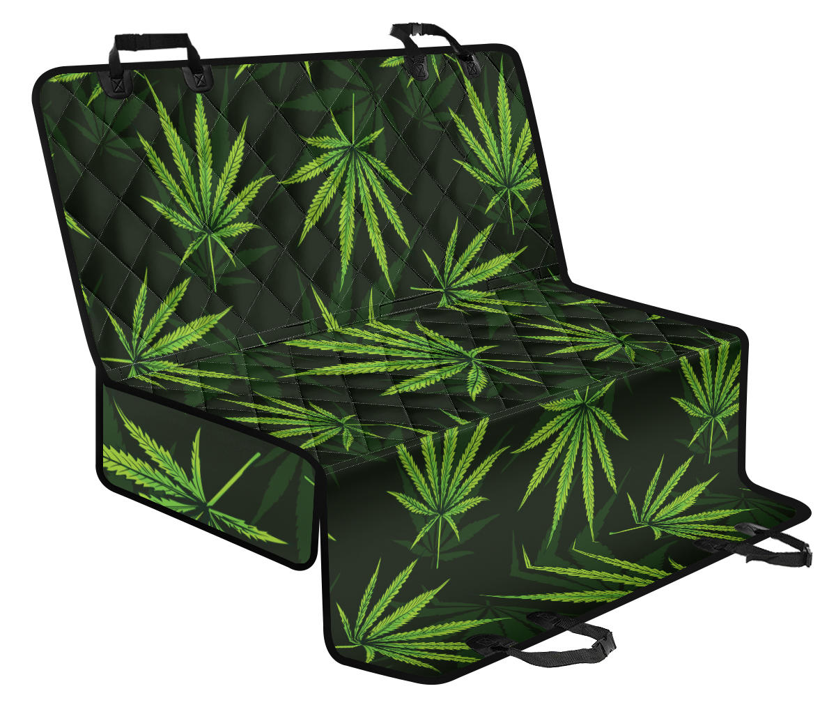 Pot Leaf Pattern Print Design A03 Rear Dog Car Seat Cover Hammock