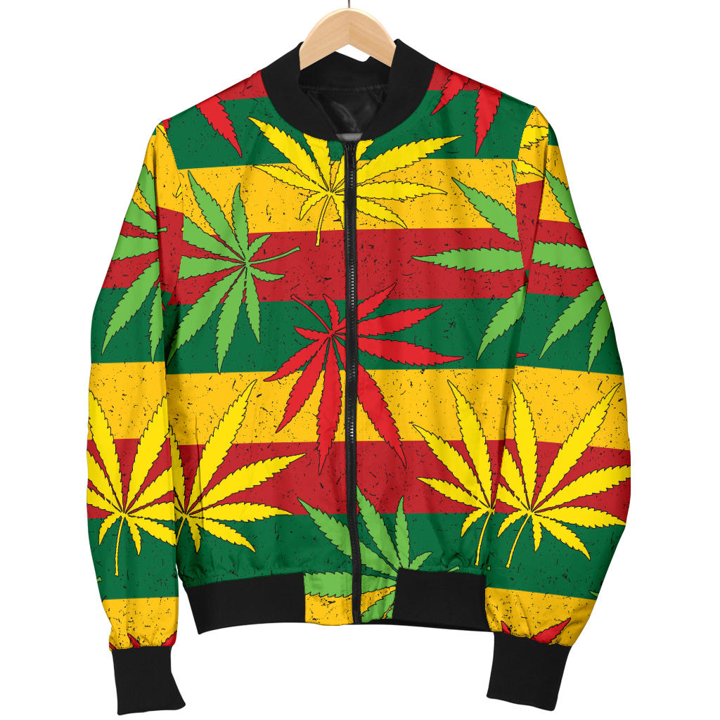 Rasta Pattern Print Design A03 Men Bomber Jacket